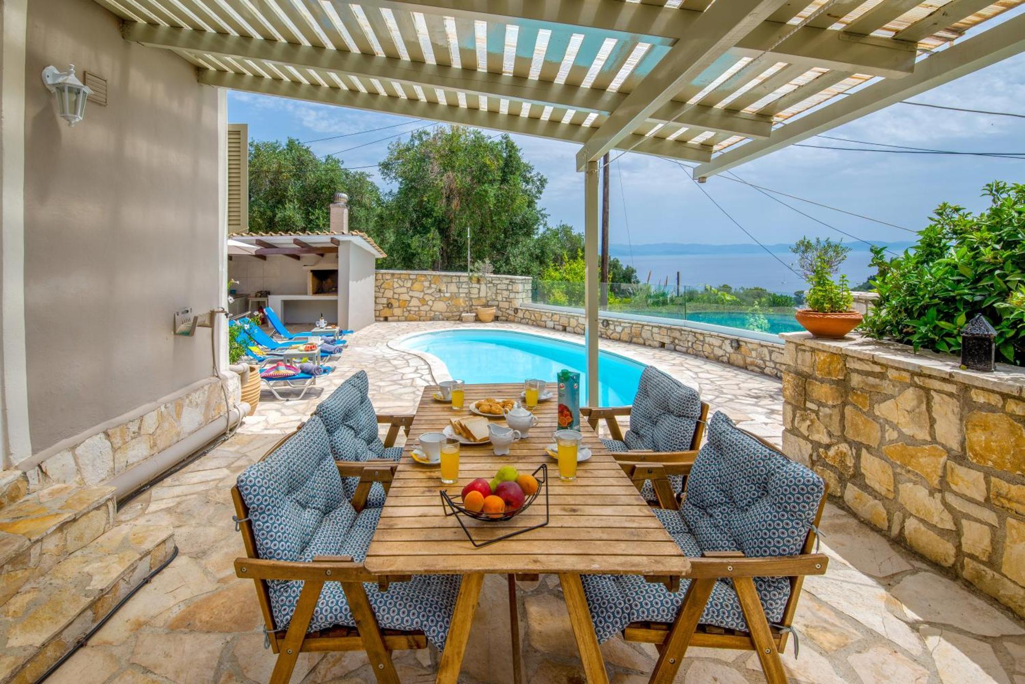 Longós Loggos Seaview Cottage With Private Pool By Konnect מראה חיצוני תמונה