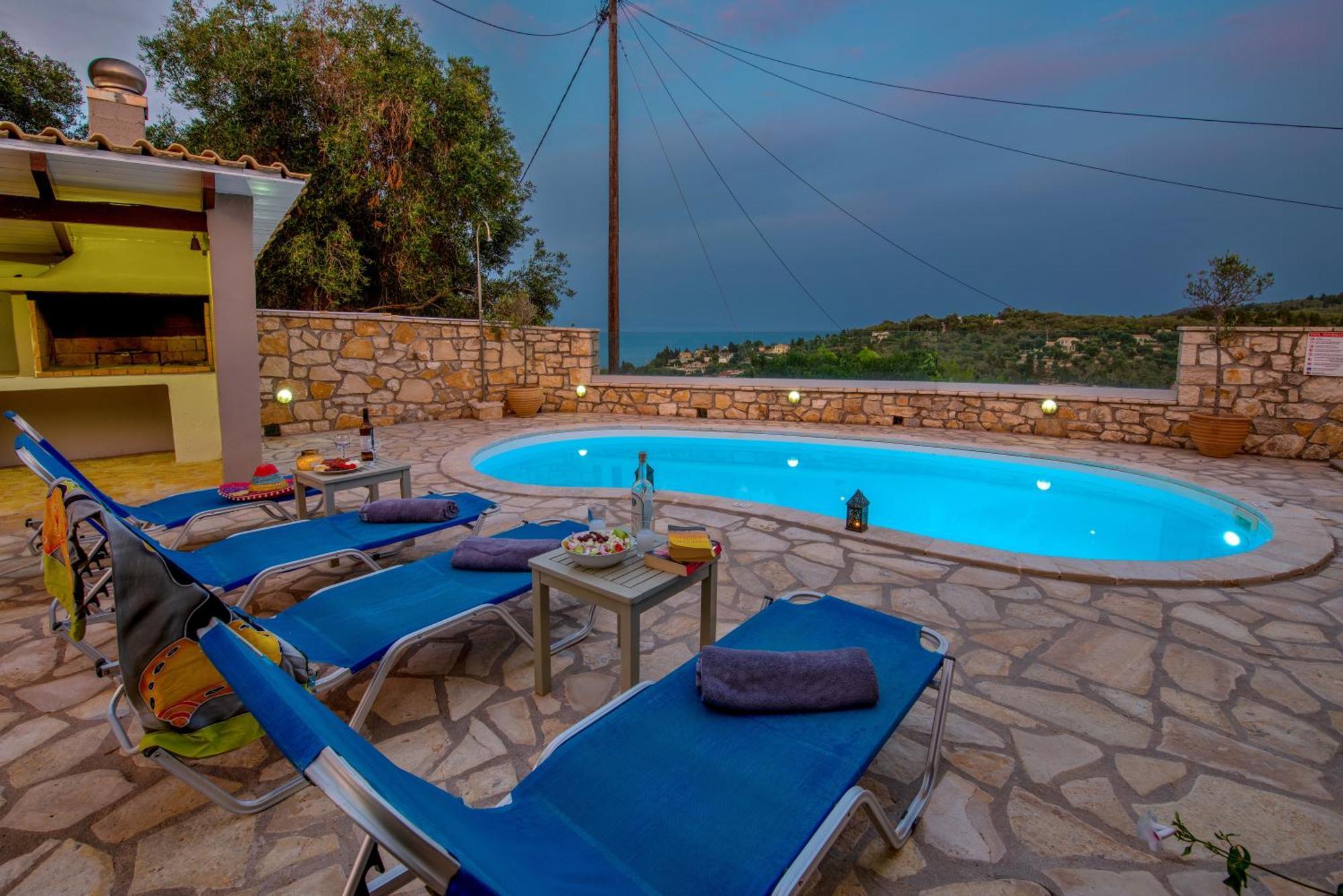 Longós Loggos Seaview Cottage With Private Pool By Konnect מראה חיצוני תמונה