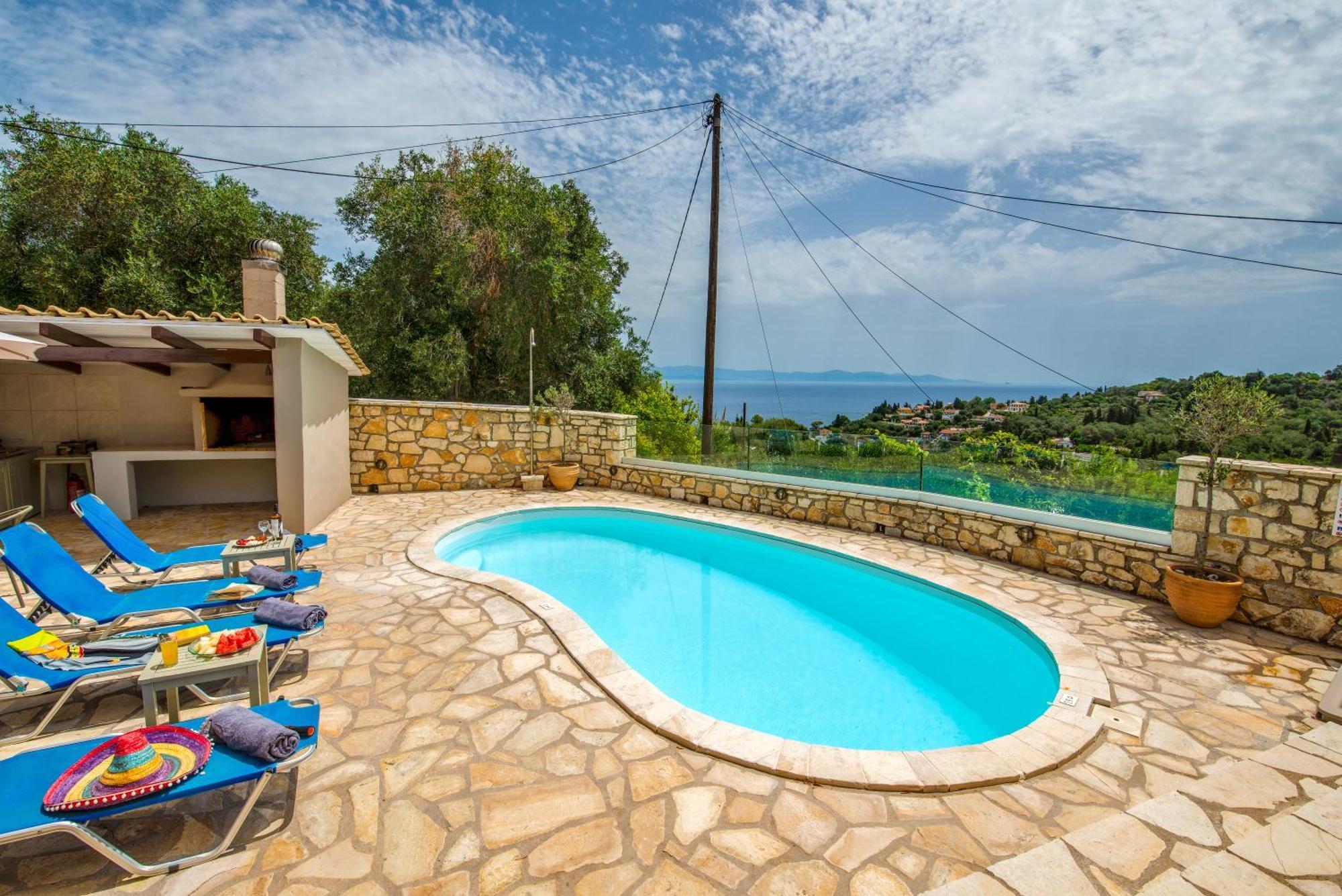 Longós Loggos Seaview Cottage With Private Pool By Konnect מראה חיצוני תמונה
