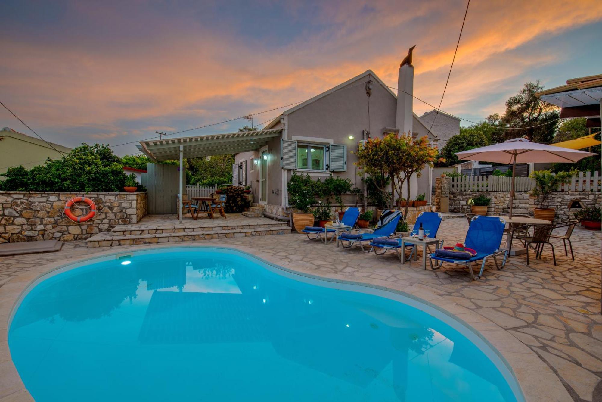 Longós Loggos Seaview Cottage With Private Pool By Konnect מראה חיצוני תמונה