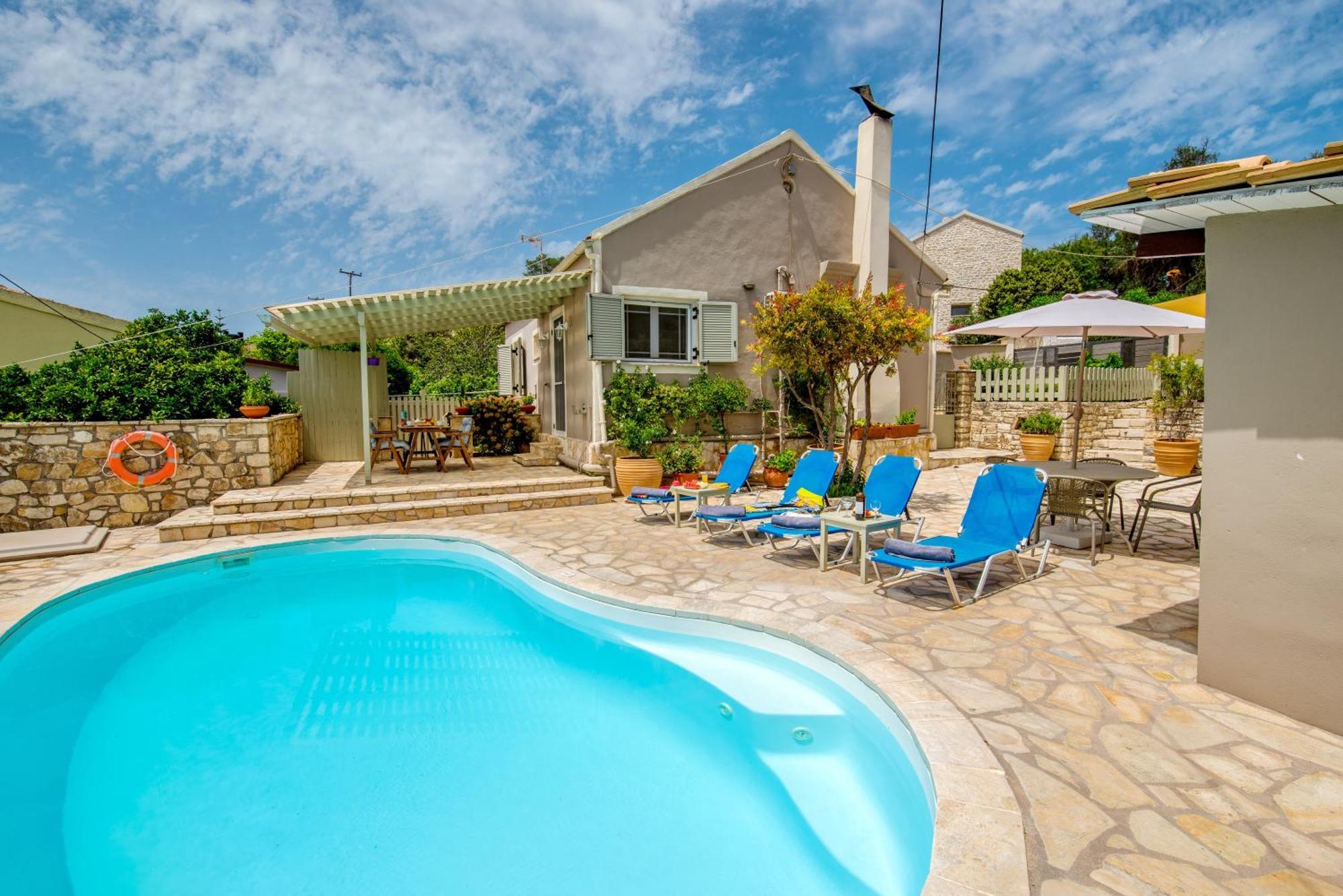 Longós Loggos Seaview Cottage With Private Pool By Konnect מראה חיצוני תמונה