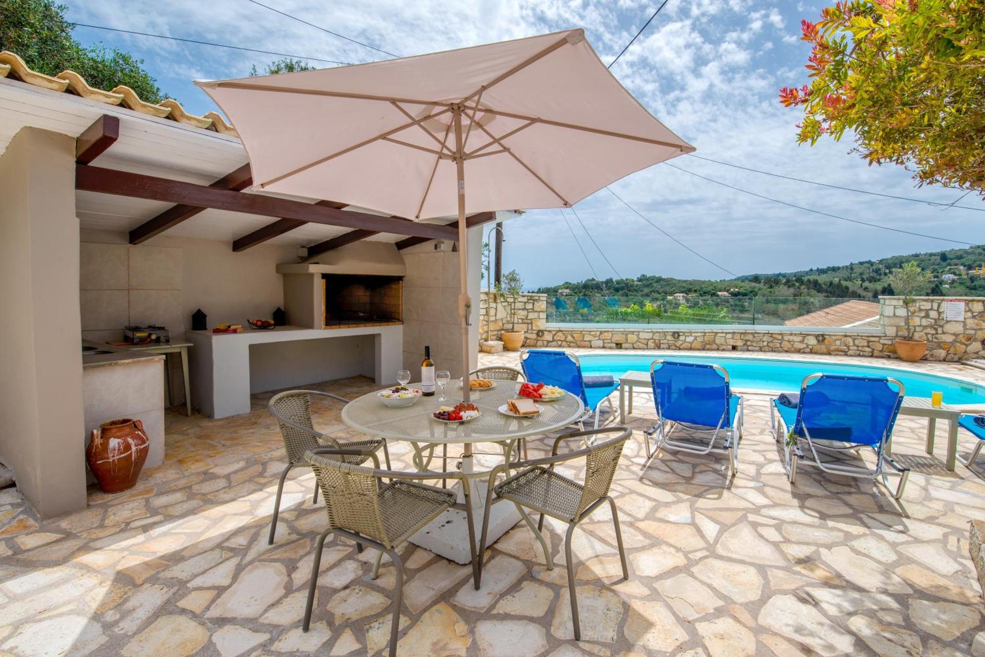 Longós Loggos Seaview Cottage With Private Pool By Konnect מראה חיצוני תמונה