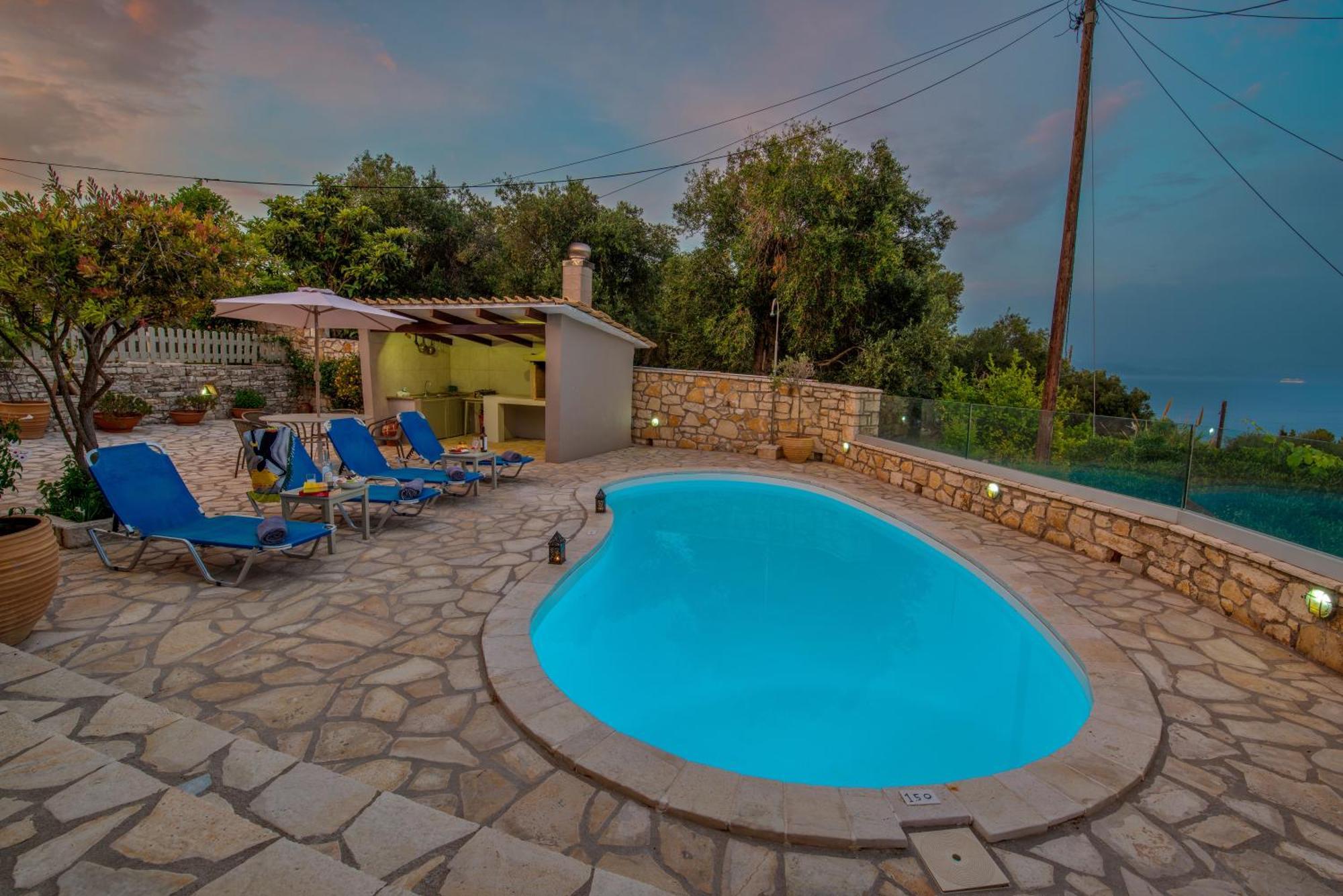 Longós Loggos Seaview Cottage With Private Pool By Konnect מראה חיצוני תמונה